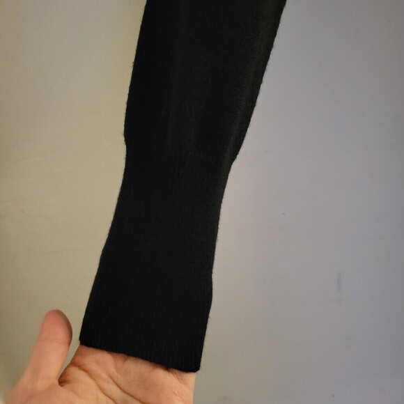 360 Cashmere Black Silk Cashmere Button Front Long Sleeve Cardigan Sweater Sz XS - Picture 4 of 14